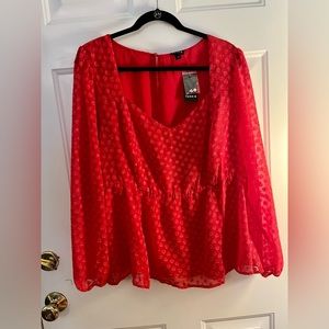 BNWT Torrid red heart blouse Size 2.